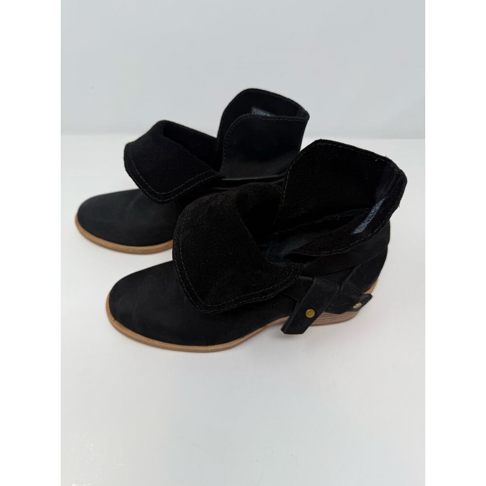 Ugg Elora Ankle Boots Women's 6 Black Suede Nubuck Leather Preppy Lux Designer - Picture 4 of 16